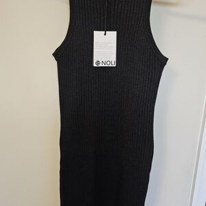 Noli Women's Elegant Black Midi Dress